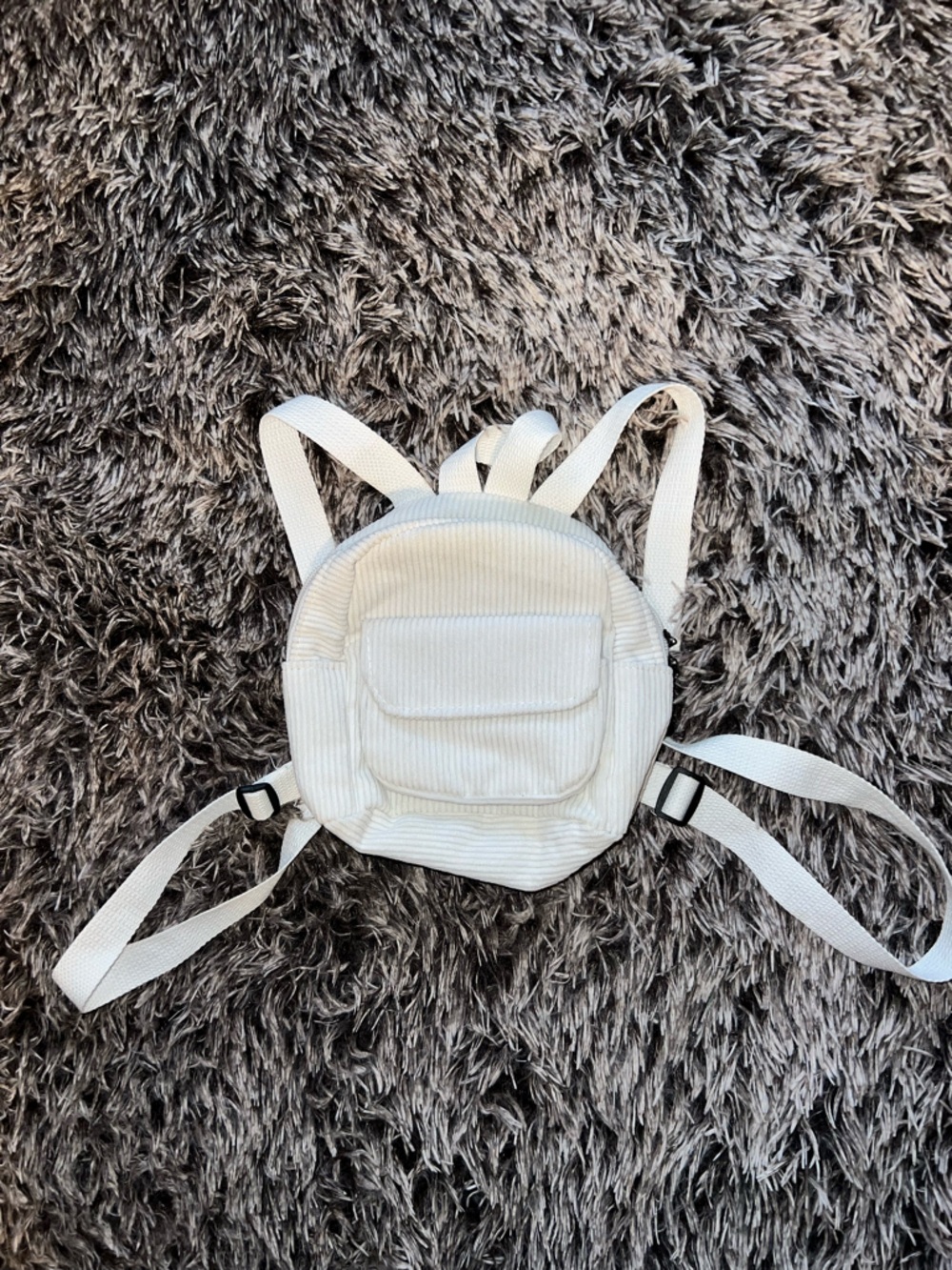 SHEIN White Mini Corduroy Backpack